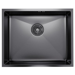 Мойка нерж. подст.монтаж MIXLINE PRO 53х43 тол. 3 мм, чёрный графит, с сифоном