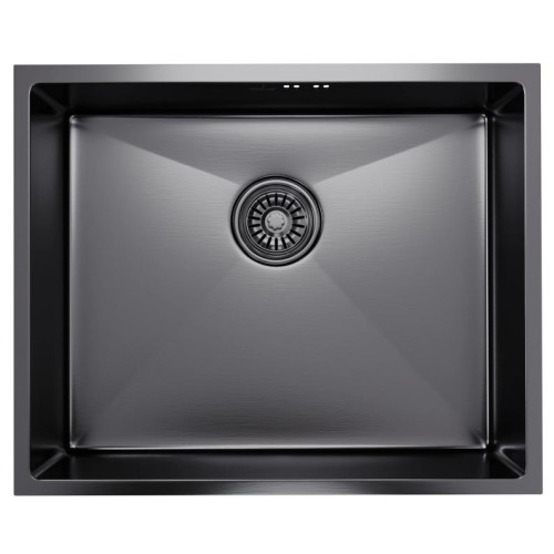 Мойка нерж. подст.монтаж MIXLINE PRO 53х43 тол. 3 мм, чёрный графит, с сифоном