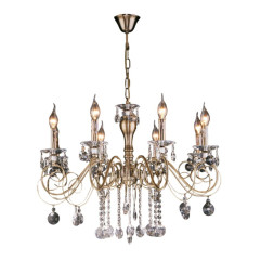 Светильник EUROSVET 10104/8 античная бронза/прозрачный хрусталь Strotskis