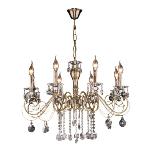 Светильник EUROSVET 10104/8 античная бронза/прозрачный хрусталь Strotskis