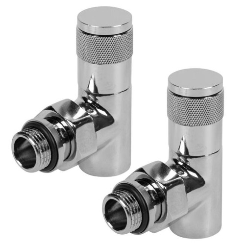 Набор дизайн-вентилей ROYAL THERMO Piano, угловой (хром) ф 1/2