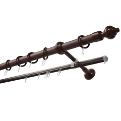 Карниз+шина d28 орех (пластик) 200см Ле-Гранд (5)