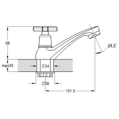 Смеситель для умывальника SOLONE моно JIK15-A102-A