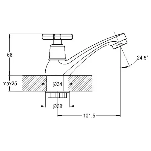 Смеситель для умывальника SOLONE моно JIK15-A102-A