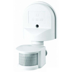 ИК-Датчик движ. 1200Вт (обзор=180гр./дальн.=12м) IP44 настен. бел. Camelion LX 16С white (67589)