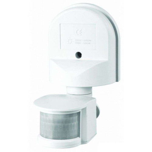 ИК-Датчик движ. 1200Вт (обзор=180гр./дальн.=12м) IP44 настен. бел. Camelion LX 16С white (67589)