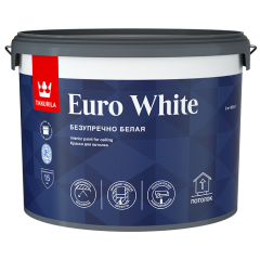 Краска в/д Тиккурила EURO WHITE Белая для потолков 9 л
