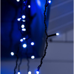 Гирлянда LUAZON LIGHTING Бахрома 3х0,6м темная нить, 160 LED свечение бело-синее с мерцанием (1080171)
