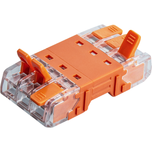 Клемма с рычажком проходная 3х3  0.2 до 2.5 кв.мм разъем. соединения NAVIGATOR 95185