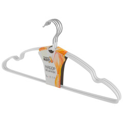 Вешалка для одежды РЫЖИЙ КОТ металл с пвх покрытием, белые, 5 шт (232683)