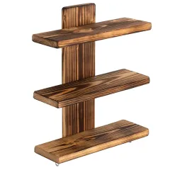 Полка настенная, трёхъярусная, 40*28*12см обожжённая сосна 