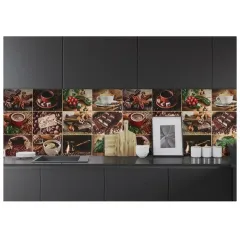 Фартук-панно ПВХ ГРЕЙС 602*1002 Кофейный набор (5)