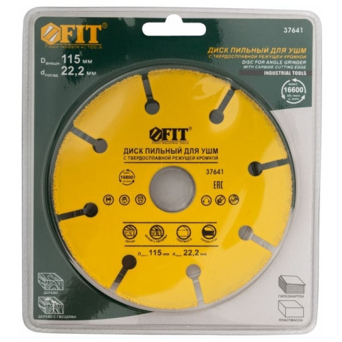 Диск пильный FIT для УШМ Мультирез 115x22,2 (37641)