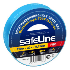 Изолента ПВХ 19мм х 20м синяя SAFELINE (18739)