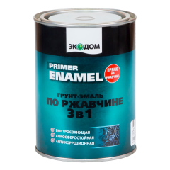 Грунт-эмаль ЭКОДОМ по ржавчине 3 в 1 зелёный мох 0,9 кг