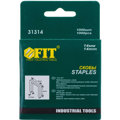 Скобы для степлера FIT тип 53, 14 мм 1000 шт (31414)