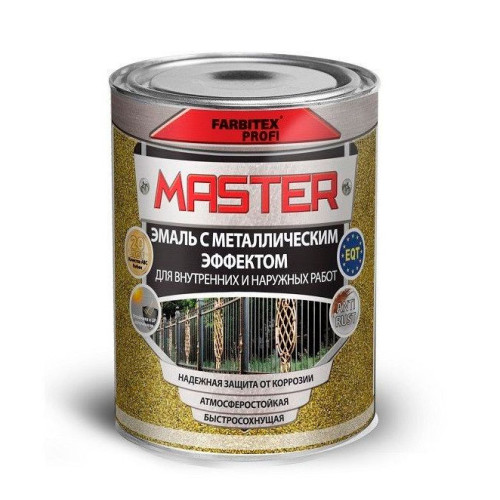 Эмаль MASTER PRIME с металлическим эффектом золото 0,8 л
