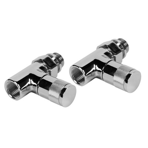 Набор дизайн-вентилей ROYAL THERMO Piano, прямой (хром) ф 1/2