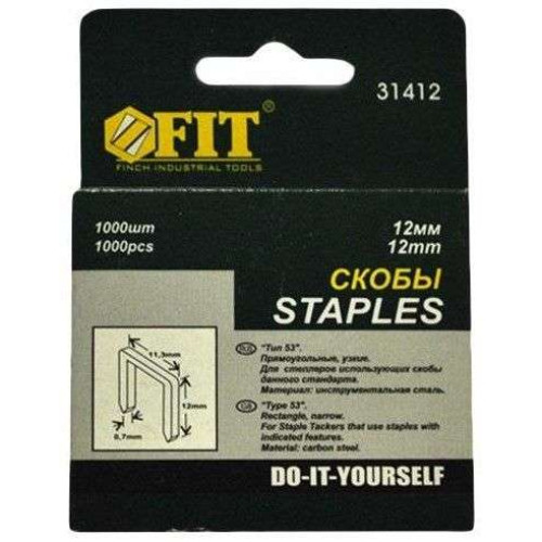 Скобы для степлера FIT тип 53, 12 мм 1000 шт (31412)