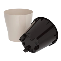 Горшок для цветов ЛЕЯ двойной бежевый 17л М8865 (275741)