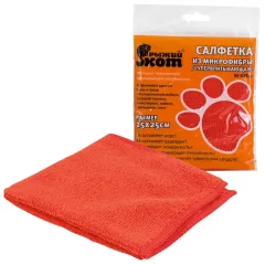 Салфетка РЫЖИЙ КОТ микрофибра 25*25см (М-02ЕСО)