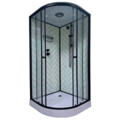 Душевая кабина ДАНА 90х90х215см низ. поддон, паркет 81 (3кор.)