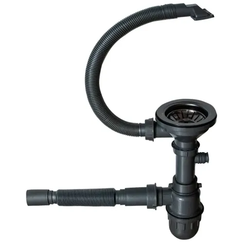 Мойка нерж. врезная MIXLINE PRO 60х45 тол. 3 мм, чёрный графит, с сифоном
