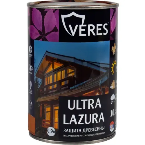 Декоративная пропитка для дерева Veres Ultra Lazura №19 Дуб 0,9 л