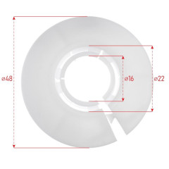Обвод для труб Ф16-22мм белый 