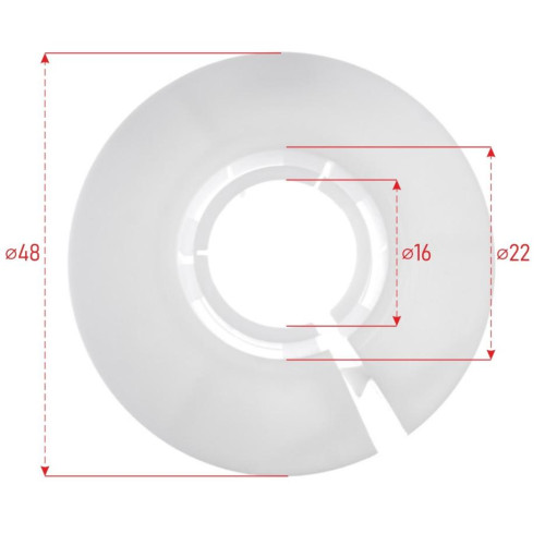 Обвод для труб Ф16-22мм белый 