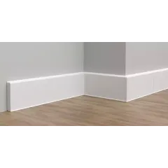 Плинтус прямоугольный 80мм 2,2м ИдеалДюра (ИД-ПП80 001Бел)