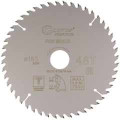 Диск пильный CUTOP 185 x 30/25,4/20/16 x 48Т (75-18548Т)