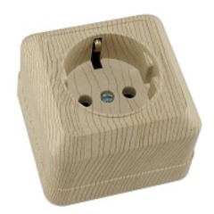 Розетка О/У 2P+Е TDM сосна Ладога SQ1801-0050 (623051)