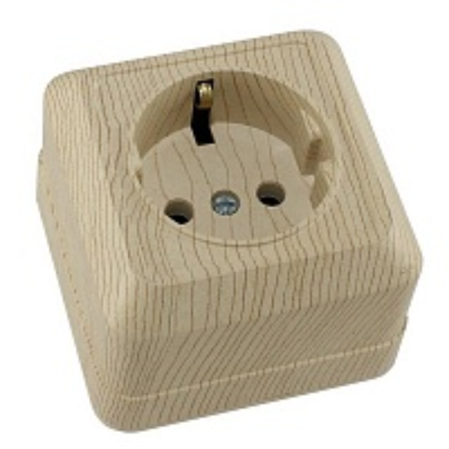 Розетка О/У 2P+Е TDM сосна Ладога SQ1801-0050 (623051)