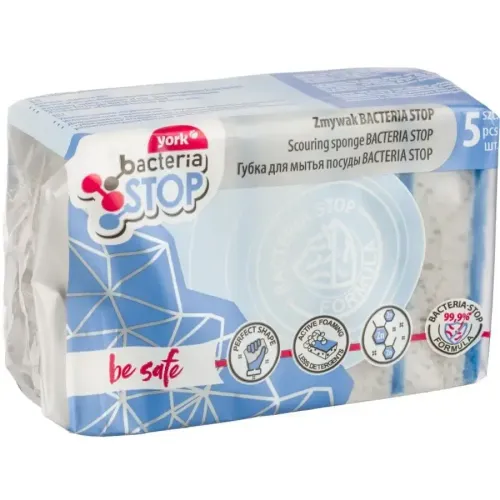 Губки для посуды YORK BACTERIA STOP 5шт (223442)