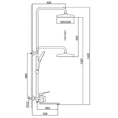 Душевая стойка FRAP F2461 хром
