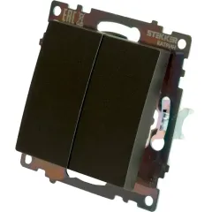 Переключатель 2-кл Катрин графит GLS10-7107-06