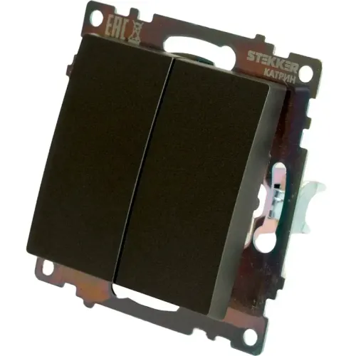 Переключатель 2-кл Катрин графит GLS10-7107-06