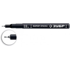 Маркер ЗУБР черный экстра тонкий 0,8 мм (06324-2)