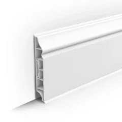 Плинтус фигурный 80мм 2,2м ИдеалДюра (ИД-ПФ80 001Бел)