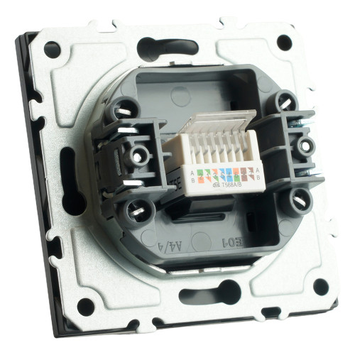 Розетка PC ЭМИЛИ черный RST00-5117-05