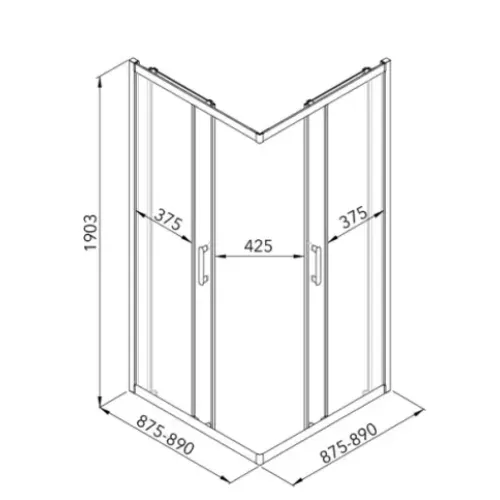 Душевое ограждение ТРИТОН Фикс-Голд 90х90 квадратное (без поддона)