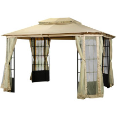 Шатер Green Days 3х3х2,6м с москитной сеткой 4-х угольный, песочный DU362-orig (397457)