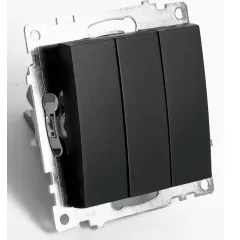 Выключатель 3-кл Катрин черный GLS10-7108-05
