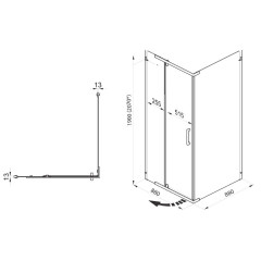 Душевое ограждение ТРИТОН Терра-Хром 90х90 квадратное (без поддона)