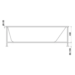 Ванна акриловая BAS Бали 180х80см на раме