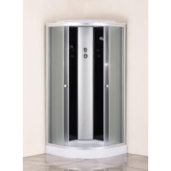 Душевая кабина EVA GOLD 100х100см низ. поддон, чёрное. заднее стекло, F101BS (3кор.)