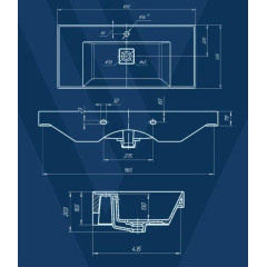 Умывальник мебельный 100 Грэмми с отв., белый