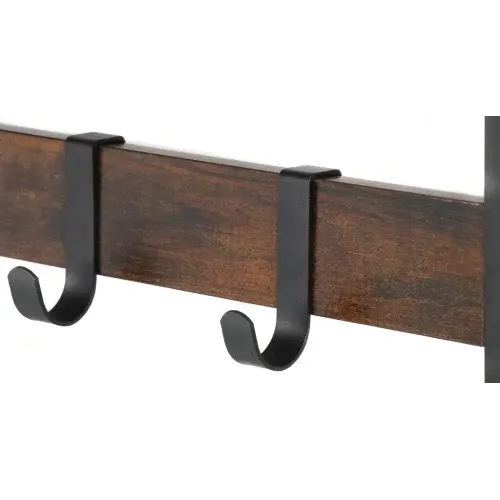 Вешалка настенная с полкой ЛОФТ 10 крючков 65х30х42см LCR101B01 коричнево-черная (486884)