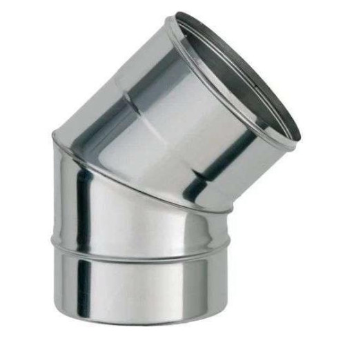 Дымоход колено 0,8мм 45гр Ф130 нержавеющая сталь (Феррум)